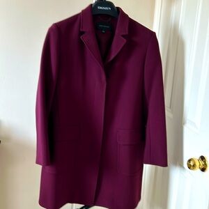 Rich burgundy light coat unlined with side pockets